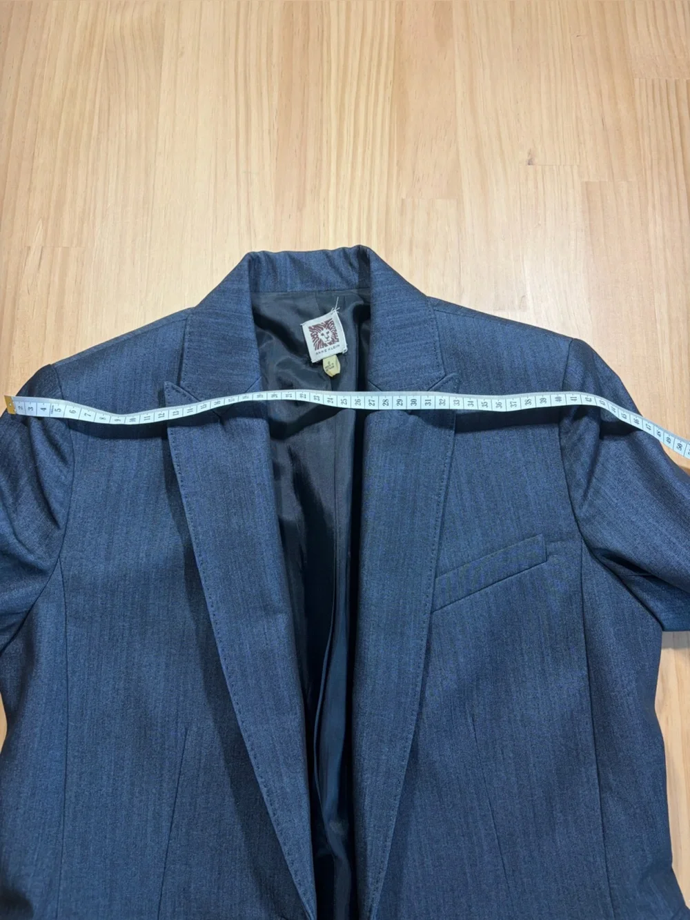 Anne Klein Dark Charcoal Pinstripe Blazer W